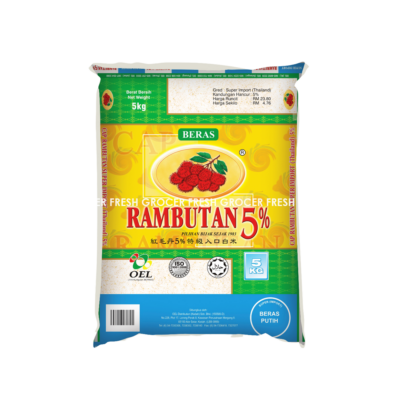 CAP RAMBUTAN BERAS SUPER IMPORT SIAM SPECIAL 5% (OREN) RICE 5KG