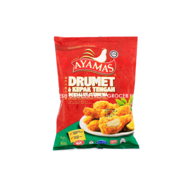 AYAMAS BREADED DRUMMETS & MID WINGS 850GM