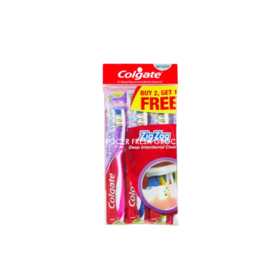 COLGATE TOOTHBRUSH ZIG ZAG MEDIUM BUY 2 FREE 1