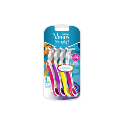 GILLETTE WOMEN  DISPOSABLES RAZOR SIMPLY VENUS 3 4S POUCH