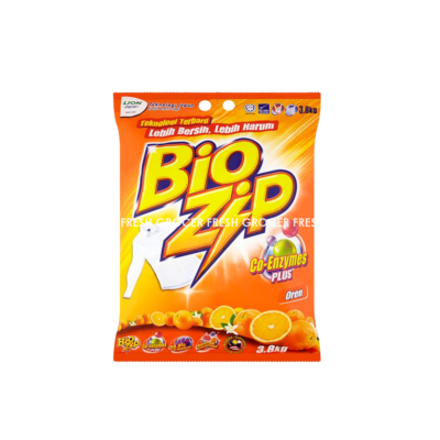 BIO ZIP DETERGENT POWDER ORANGE 3.8KG