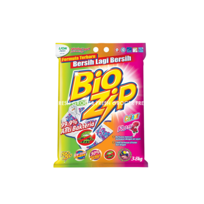 BIO ZIP DETERGENT POWDER COLOUR ROS 3.8KG