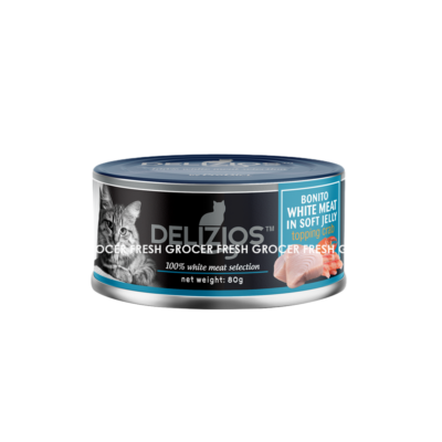 DELIZIOS BONITO WHITE MEAT IN SOFT JELLY TOPPING CRAB 80GM