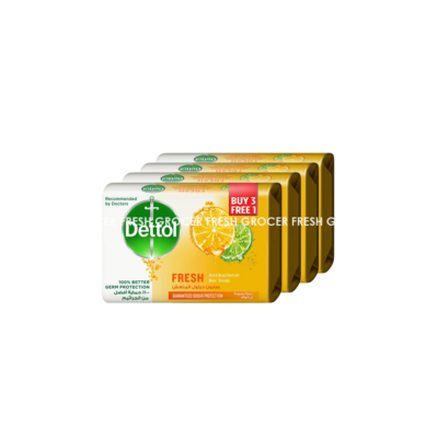 DETTOL BODY SOAP FRESH 100GM (BUY 3 FREE 1)