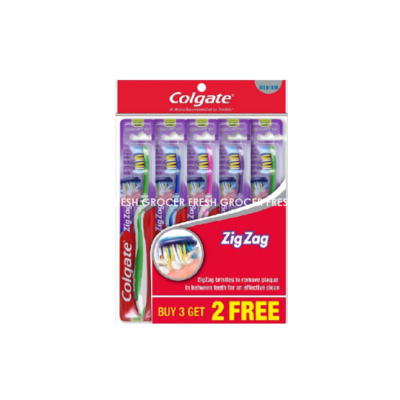 COLGATE TOOTHBRUSH ZIG ZAG MEDIUM BUY 3 FREE 2