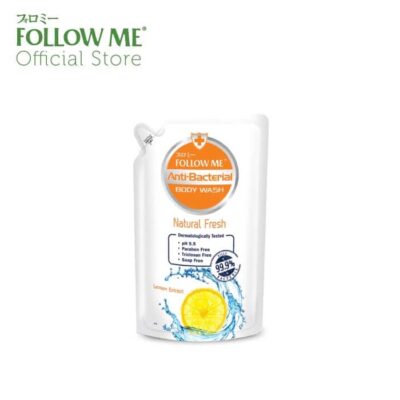 FOLLOW ME BODY WASH 900MLX2-ANTIBACTERIAL REFILL NATURAL FRESH