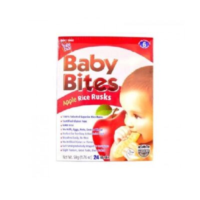 BABY BITES APPLE RICE RUSKS 50GM