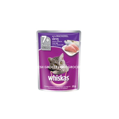 WHISKAS POUCH 7+MACKEREL 80GM