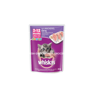 WHISKAS POUCH JUNIOR MACKEREL 80GM