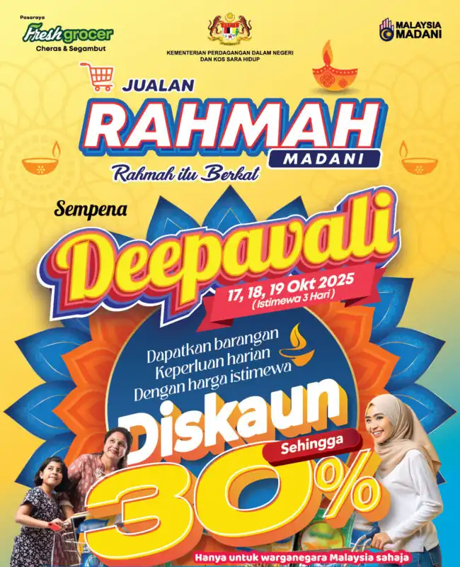 JUALAN RAHMAH SEMPENA DEEPAVALI 17-19 OKT 2025