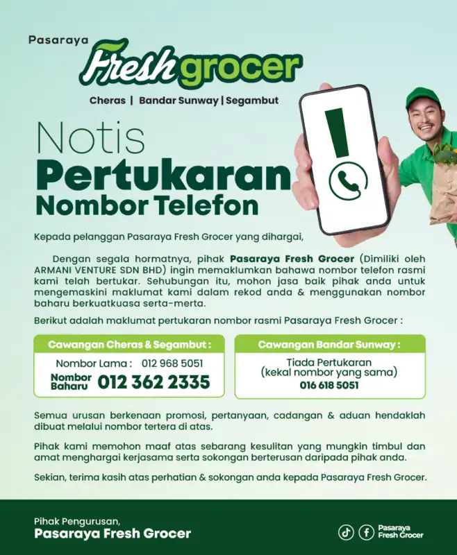 NOTIS PERTUKARAN NOMBOR TELEFON